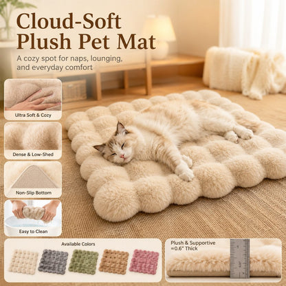 Paws in Awe Plush Cat Bed Mat for Indoor Naps - Non-Slip Washable Faux Fur Cushion for Cats & Small Dogs image 9