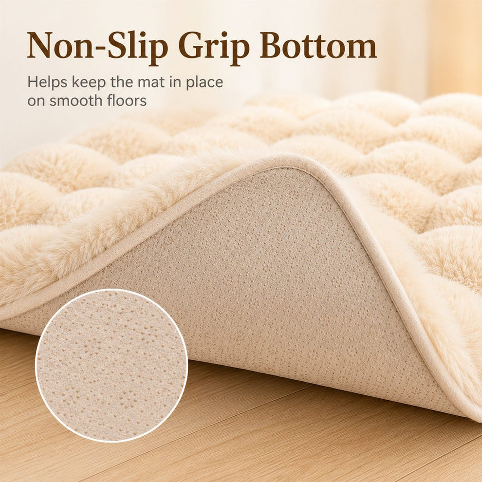 Paws in Awe Plush Cat Bed Mat for Indoor Naps - Non-Slip Washable Faux Fur Cushion for Cats & Small Dogs image 7
