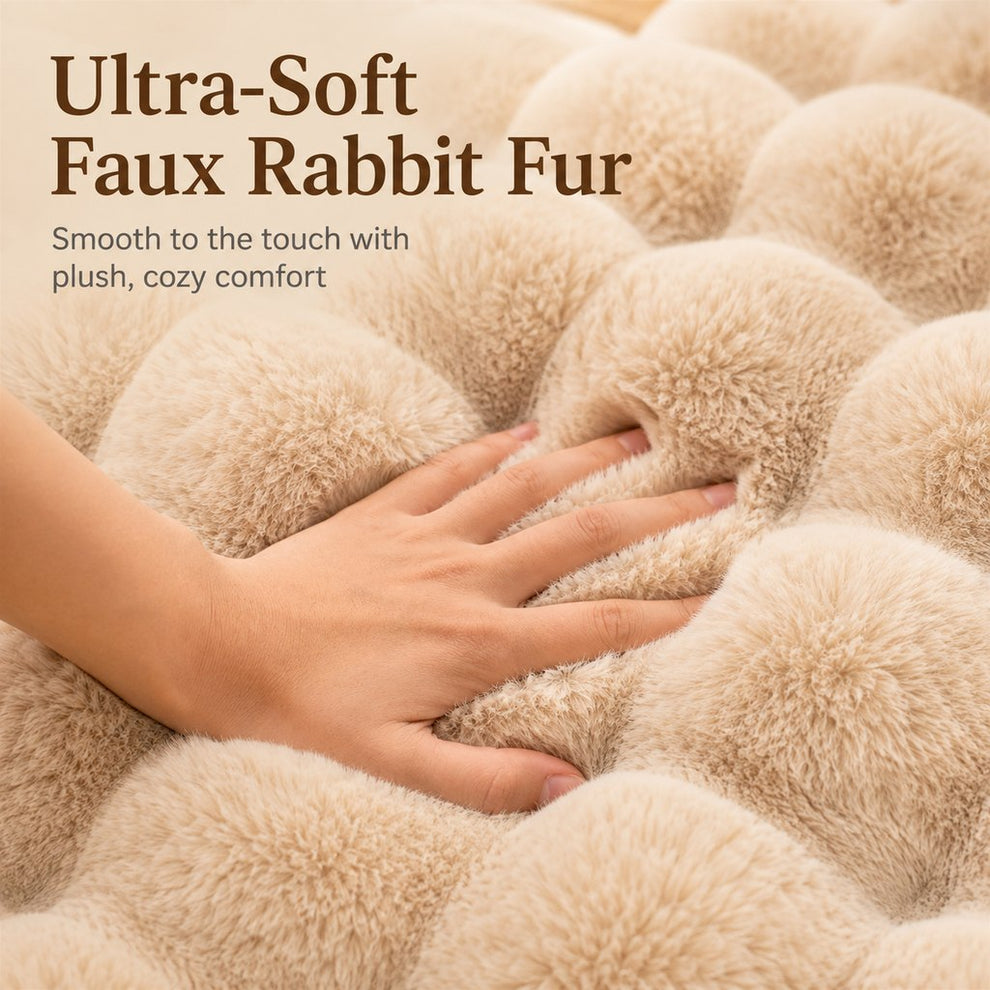 Paws in Awe Plush Cat Bed Mat for Indoor Naps - Non-Slip Washable Faux Fur Cushion for Cats & Small Dogs image 10