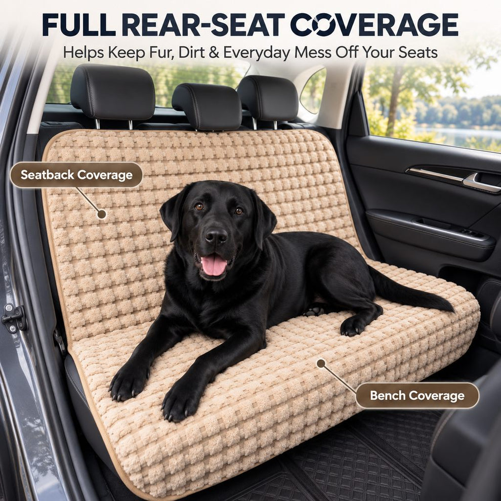 Full rear bench coverage dog car seat protector