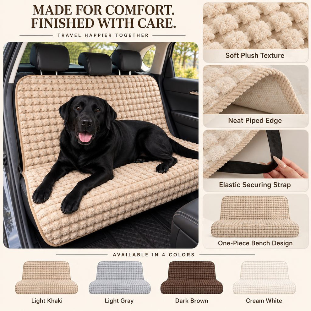 Plush dog car seat cover details and four colors