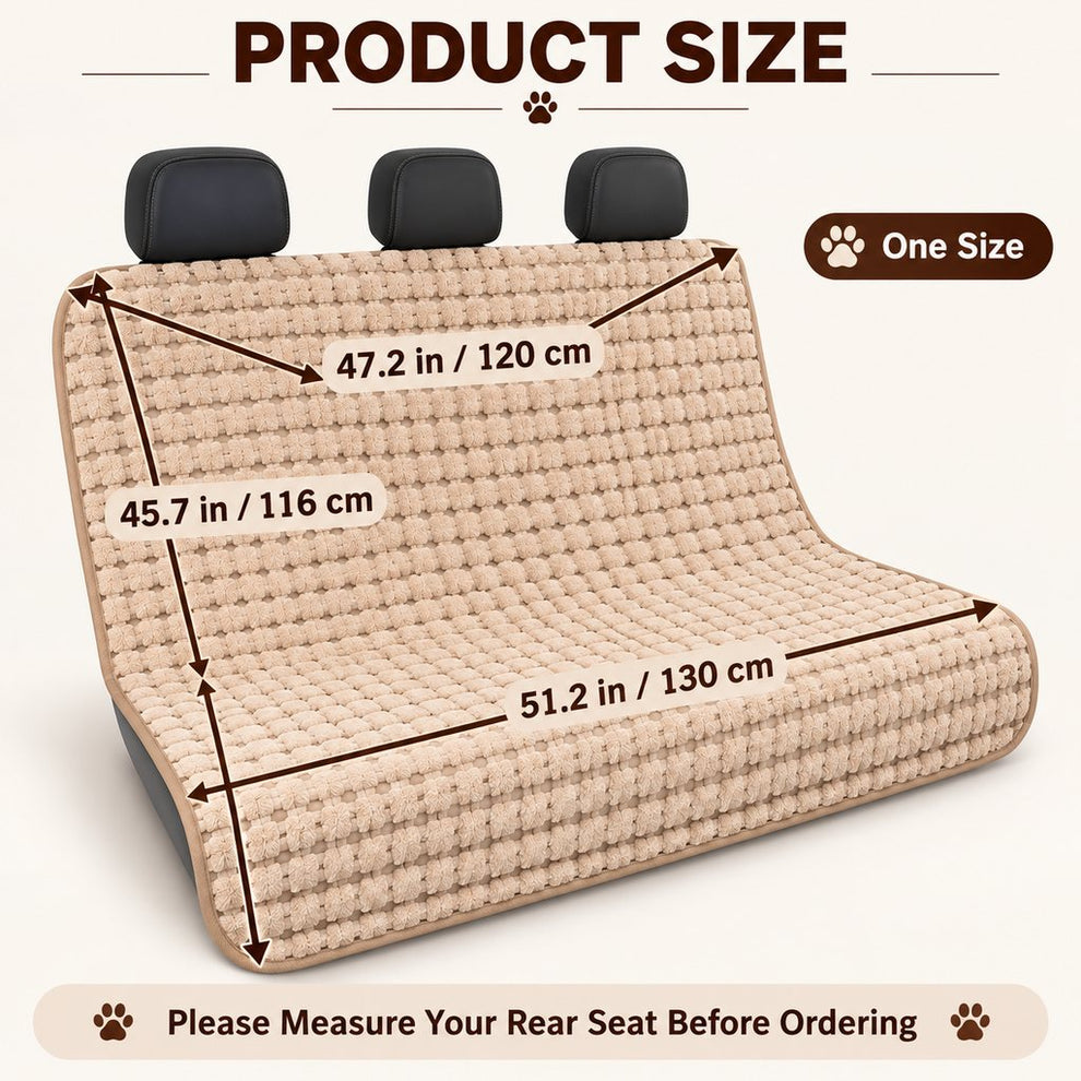 Plush dog car back seat cover product dimensions