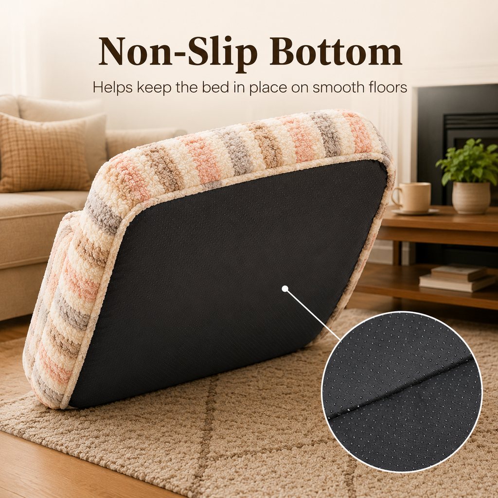 Paws in Awe Cozy Plush Dog Sofa Bed for Living Rooms - Soft Bolstered Support for Everyday Naps image 7