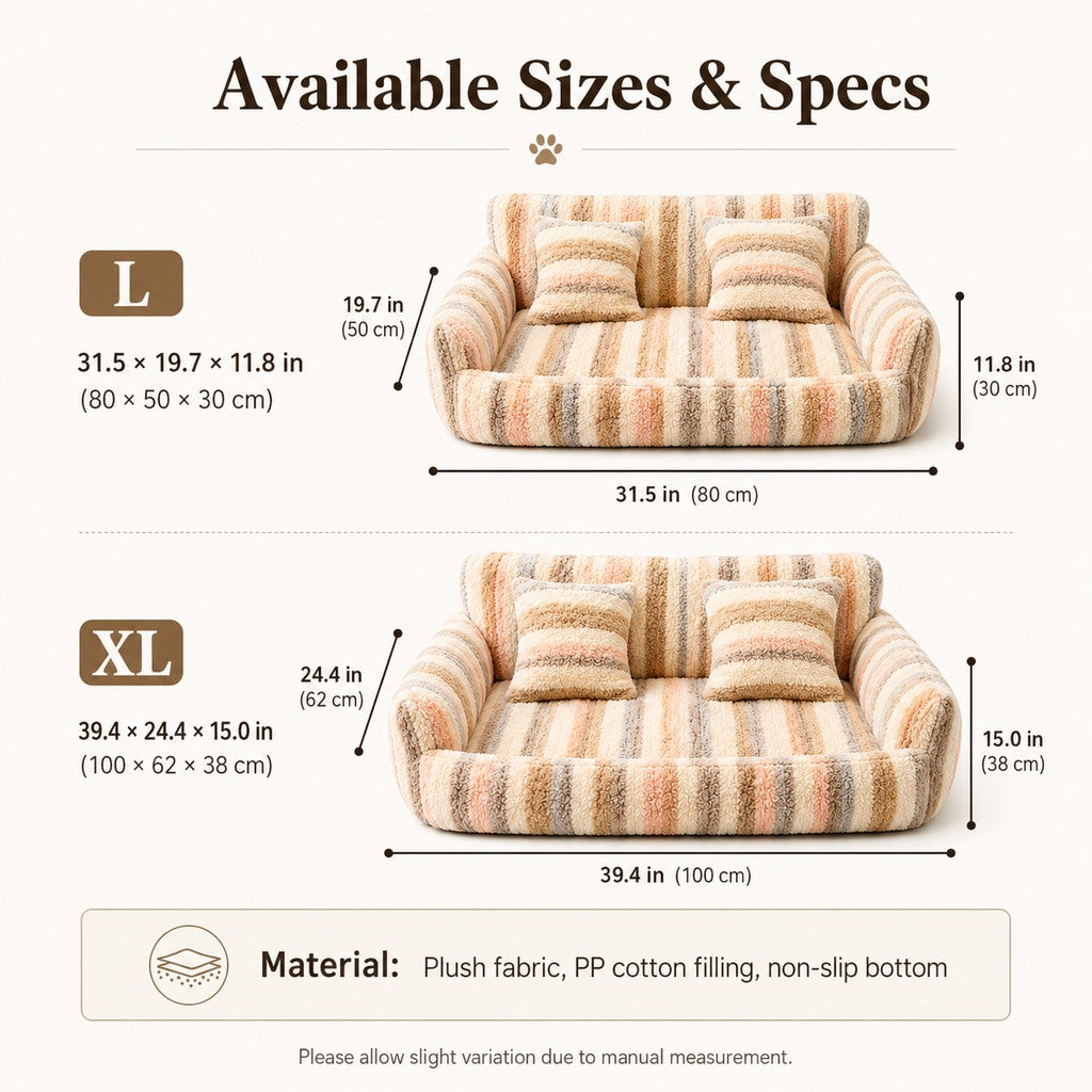 Paws in Awe Cozy Plush Dog Sofa Bed for Living Rooms - Soft Bolstered Support for Everyday Naps image 10