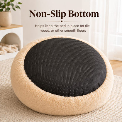 Paws in Awe Plush Donut Pet Bed for Cats & Small Dogs - Warm Cozy Nest for Cold Floors image 8