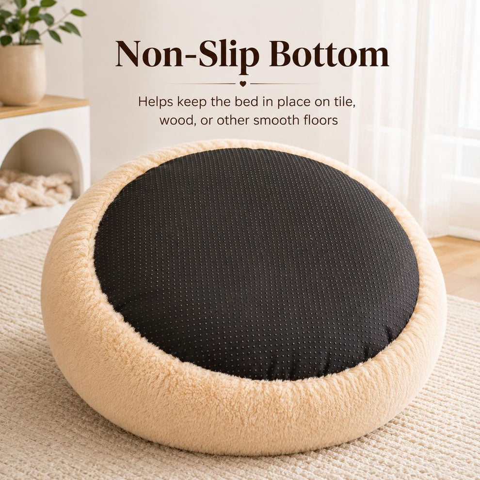 Paws in Awe Plush Donut Pet Bed for Cats & Small Dogs - Warm Cozy Nest for Cold Floors image 8