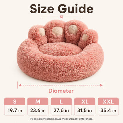 Paws in Awe Plush Paw-Shaped Dog Bed for Indoor Sleeping - Raised Bolster Support for Cold Hard Floors image 5
