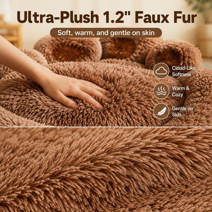 Paws in Awe Plush Paw-Shaped Dog Bed for Indoor Sleeping - Raised Bolster Support for Cold Hard Floors image 4