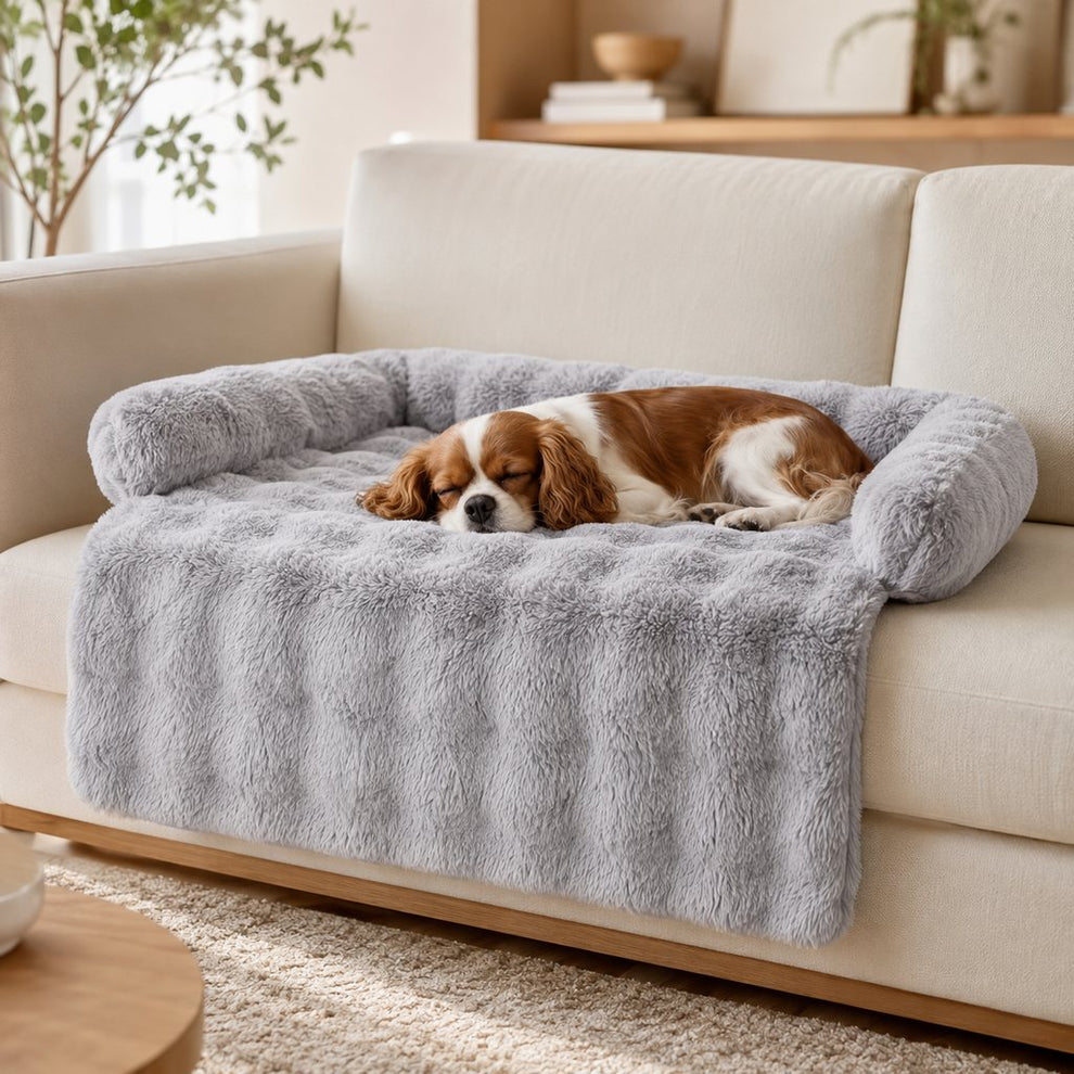 Plush pet sofa protector bed for dogs and cats