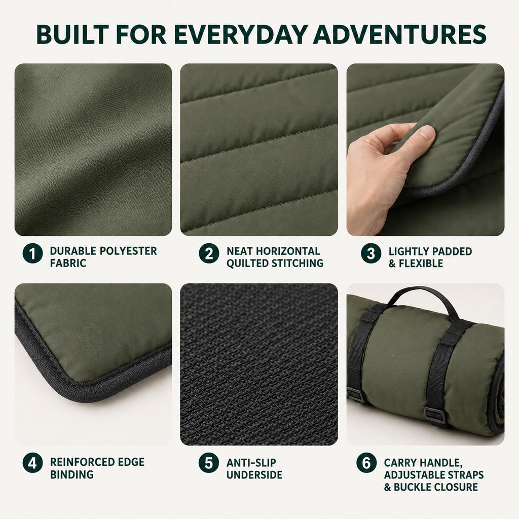 Portable dog travel mat details and features