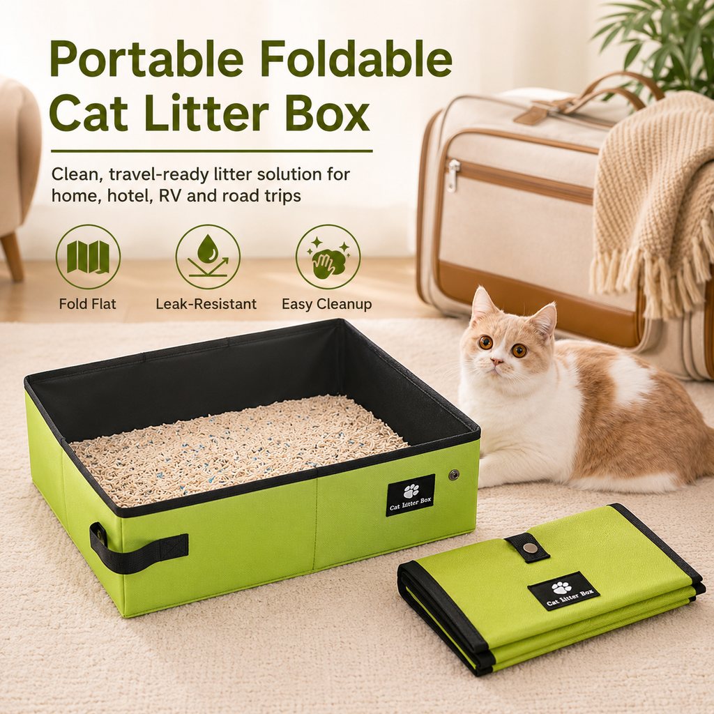 Paws in Awe Portable Foldable Cat Litter Box for Travel, Hotels & RVs - Packs Flat, Helps Keep Floors Clean image 8
