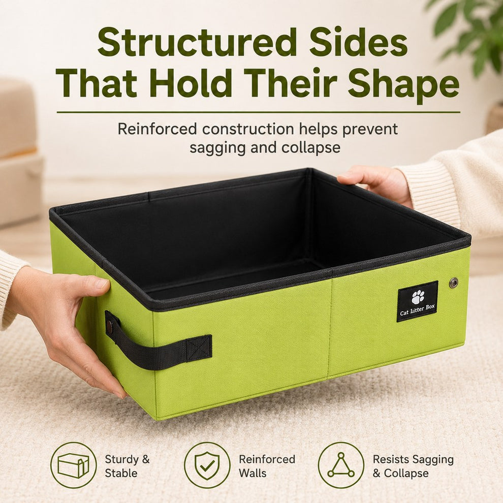 Paws in Awe Portable Foldable Cat Litter Box for Travel, Hotels & RVs - Packs Flat, Helps Keep Floors Clean image 5