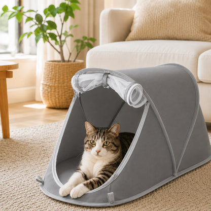 Charcoal gray portable foldable pet tent variant