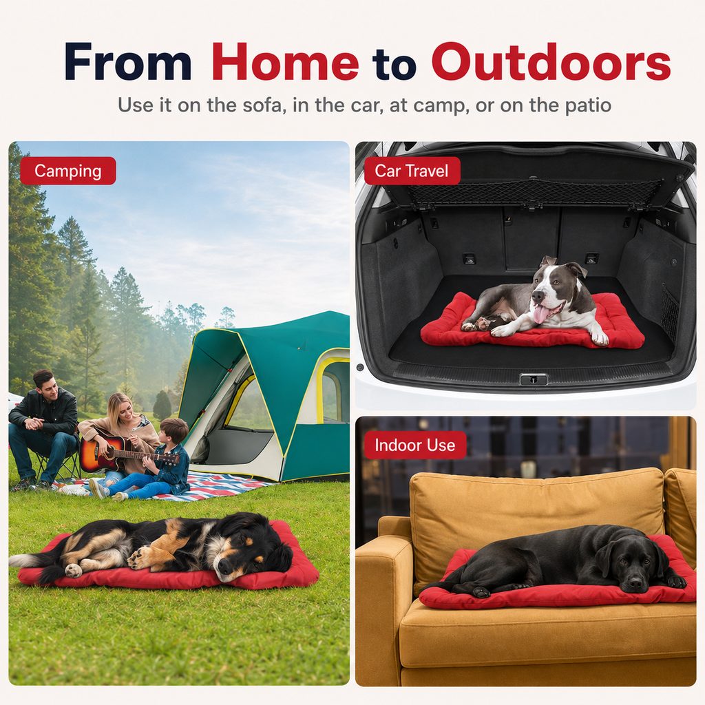 Paws in Awe Portable Outdoor Dog Bed for Camping &Car Travel - Roll-Up Mat for Clean, Comfortable Rest image 8