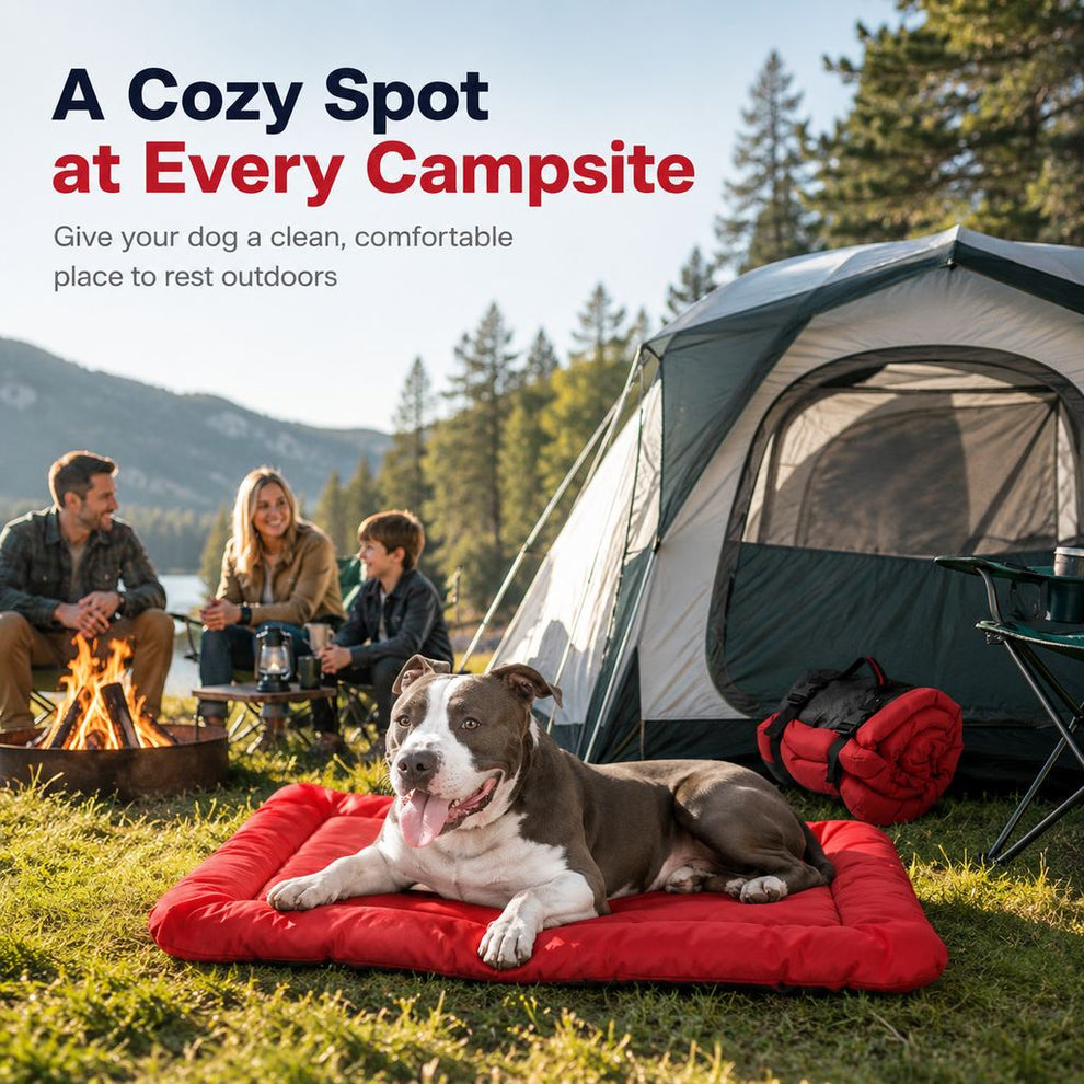 Paws in Awe Portable Outdoor Dog Bed for Camping &Car Travel - Roll-Up Mat for Clean, Comfortable Rest image 2