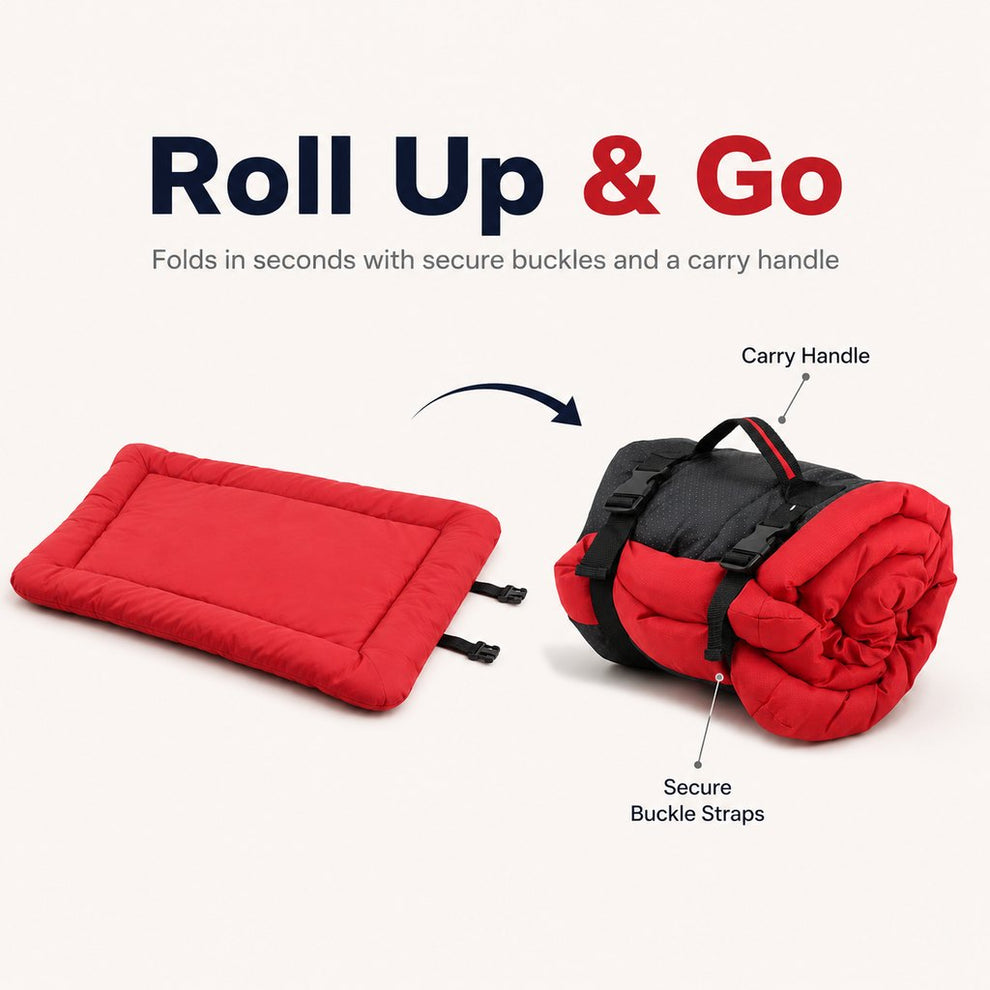 Paws in Awe Portable Outdoor Dog Bed for Camping &Car Travel - Roll-Up Mat for Clean, Comfortable Rest image 9
