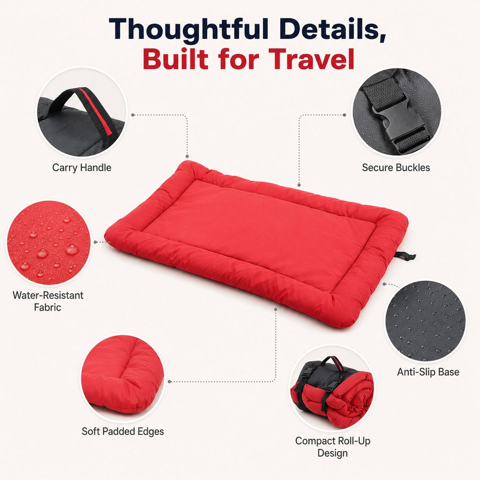 Paws in Awe Portable Outdoor Dog Bed for Camping &Car Travel - Roll-Up Mat for Clean, Comfortable Rest image 10