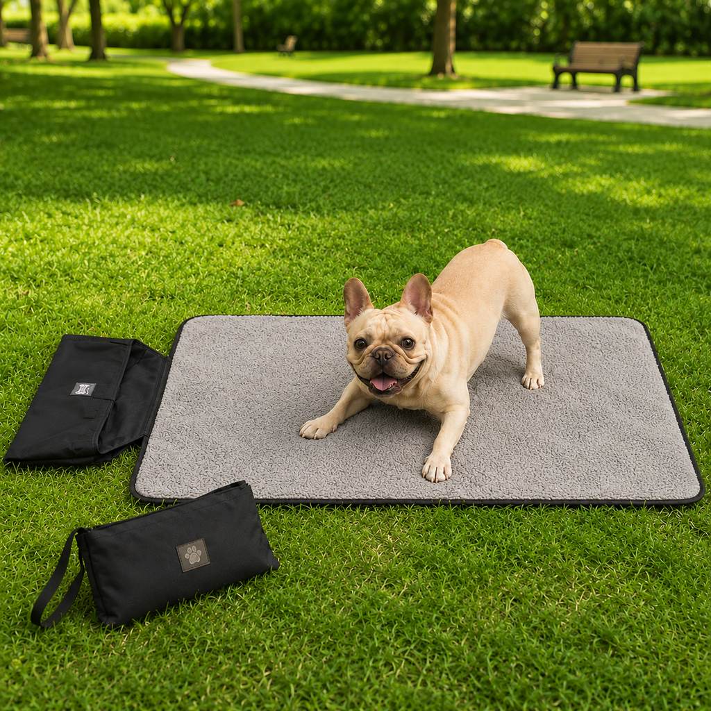 Paws in Awe Portable Outdoor Pet Mat with Carry Bag - Foldable Travel Dog Blanket for Parks, Camping & Road Trips image 12