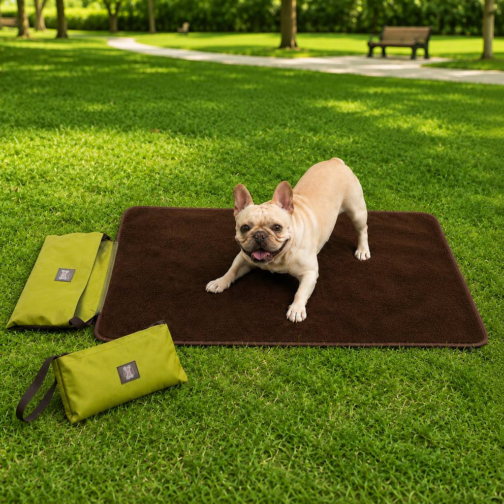 Paws in Awe Portable Outdoor Pet Mat with Carry Bag - Foldable Travel Dog Blanket for Parks, Camping & Road Trips image 13