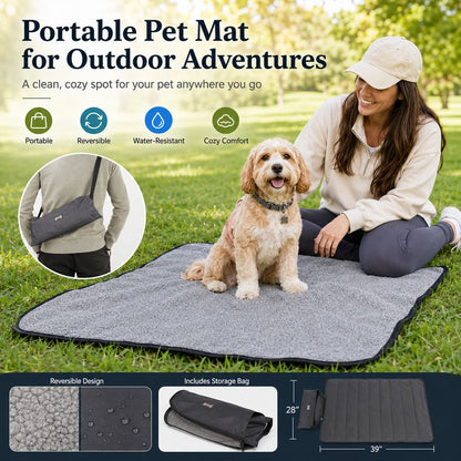 Paws in Awe Portable Outdoor Pet Mat with Carry Bag - Foldable Travel Dog Blanket for Parks, Camping & Road Trips image 4