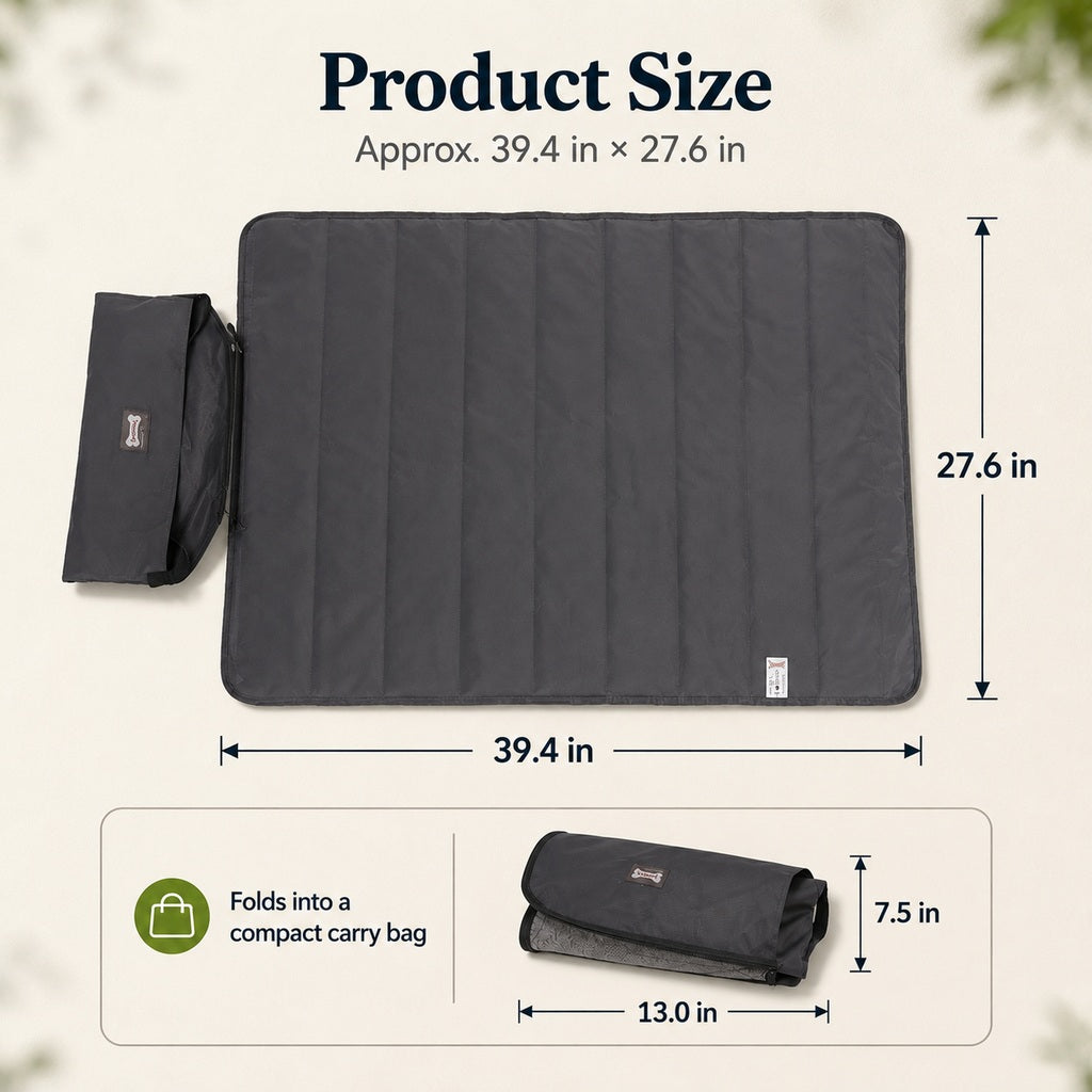 Paws in Awe Portable Outdoor Pet Mat with Carry Bag - Foldable Travel Dog Blanket for Parks, Camping & Road Trips image 8