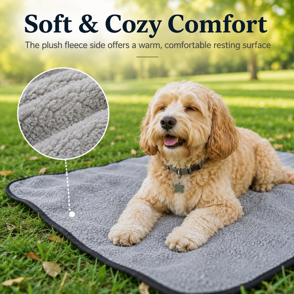 Paws in Awe Portable Outdoor Pet Mat with Carry Bag - Foldable Travel Dog Blanket for Parks, Camping & Road Trips image 5