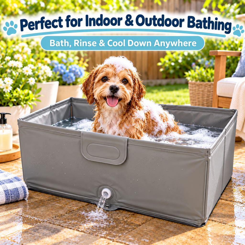 Pet bath tub for small dogs indoors and outdoors