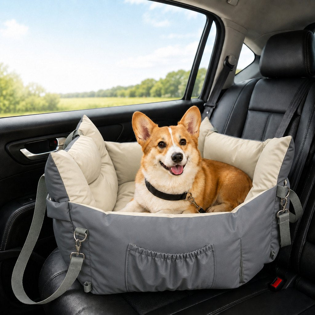 Paws in Awe Portable Pet Car Bed for Road Trips, Camping & Home Lounging - Cozy, Secure Rest Spot for Small to Medium Dogs image 11