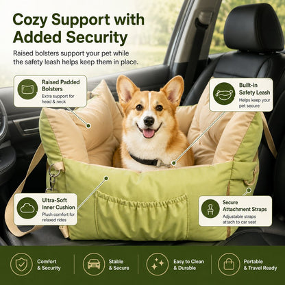 Paws in Awe Portable Pet Car Bed for Road Trips, Camping & Home Lounging - Cozy, Secure Rest Spot for Small to Medium Dogs image 5