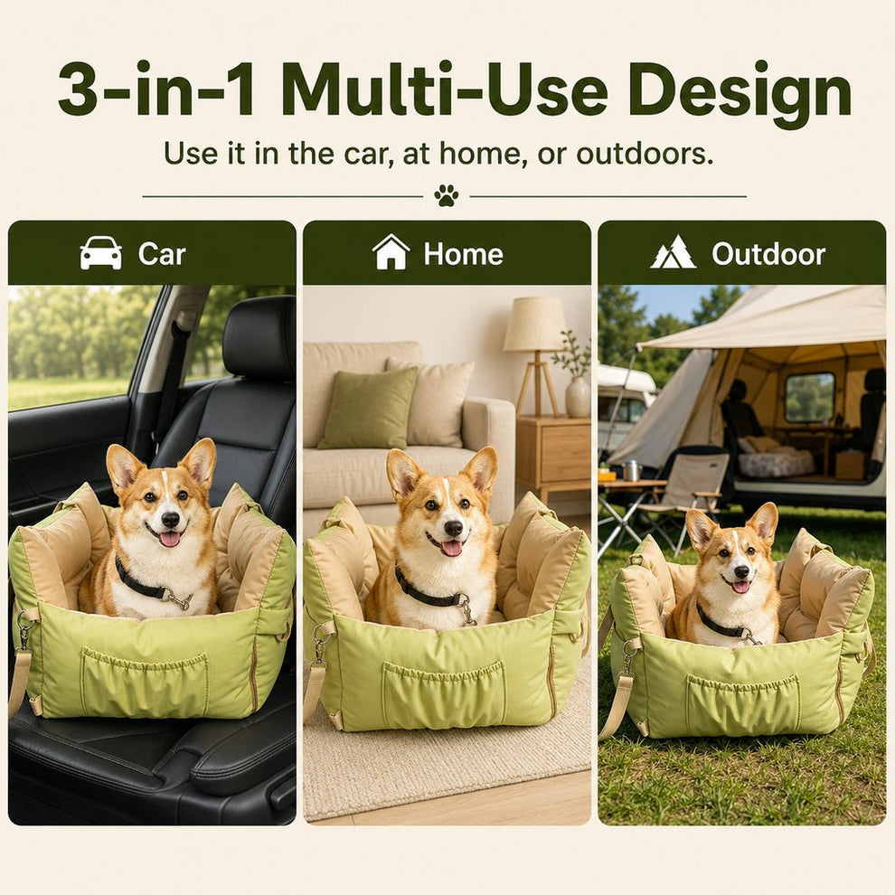 Paws in Awe Portable Pet Car Bed for Road Trips, Camping & Home Lounging - Cozy, Secure Rest Spot for Small to Medium Dogs image 6