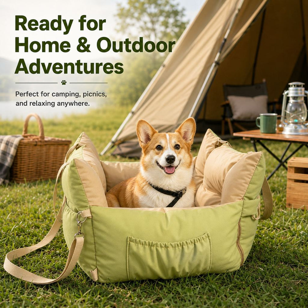 Paws in Awe Portable Pet Car Bed for Road Trips, Camping & Home Lounging - Cozy, Secure Rest Spot for Small to Medium Dogs image 2