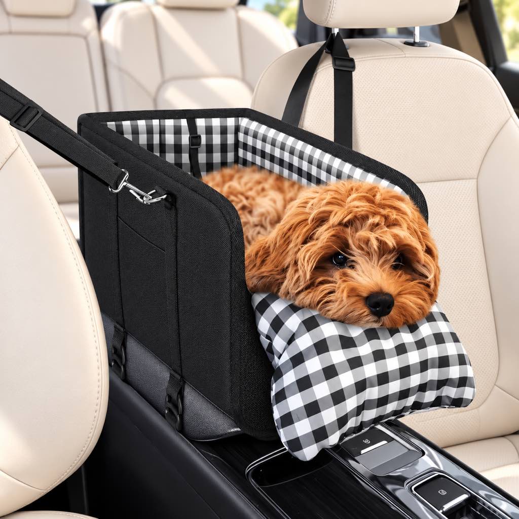 black center console dog car seat carrier