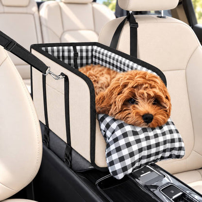 beige portable pet car seat carrier
