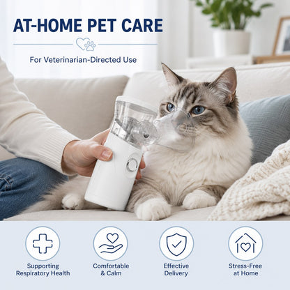 Portable pet nebulizer kit for at-home veterinarian-directed sessions