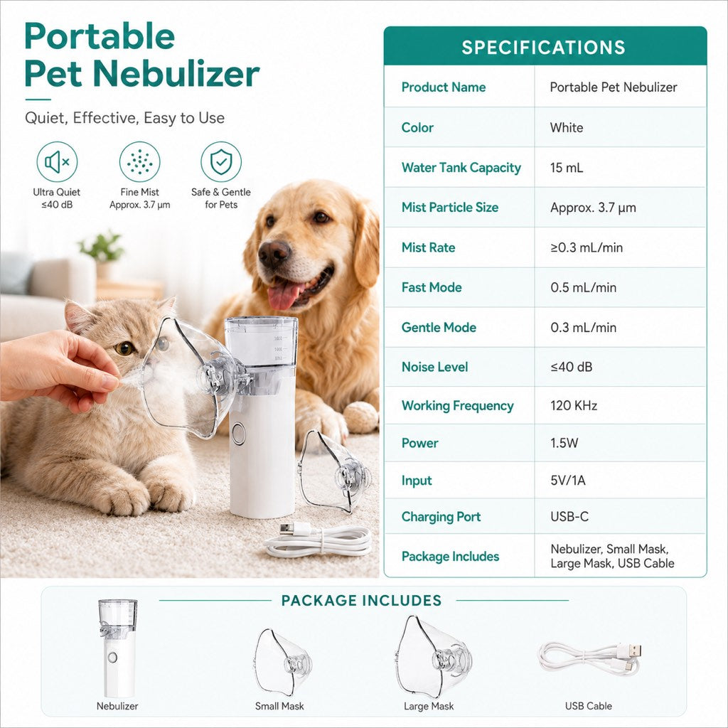 Paws in Awe Portable Pet Nebulizer for Cats & Dogs - At-Home Breathing Support for Coughing, Congestion & Sensitive Pets image 10