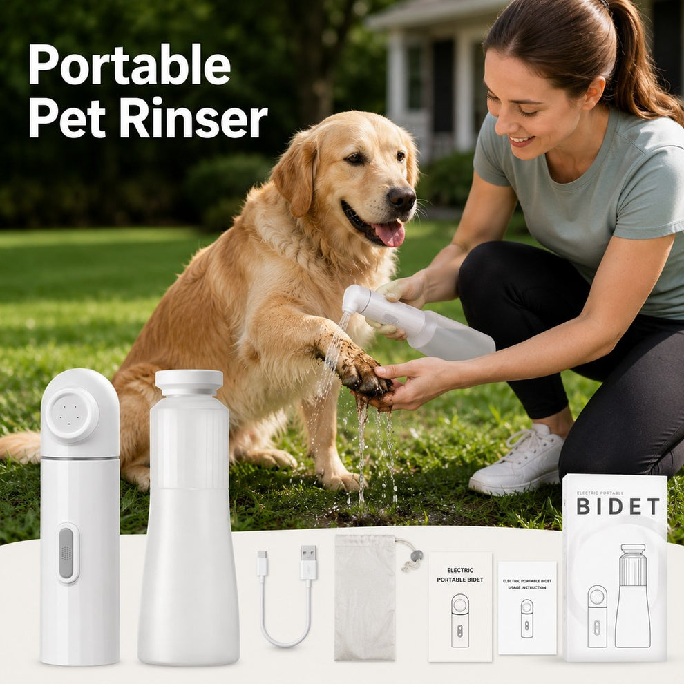 Paws in Awe Portable Pet Rinser for Muddy Paws After Walks - USB-C Rechargeable 2-Mode Dog & Cat Cleaning Sprayer image 2