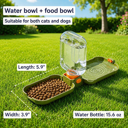Portable Folding Pet Water & Food Cup for Walks & Hiking - 15.6 oz Leak-Resistant Dog & Cat Travel Bottle Bowl image 9
