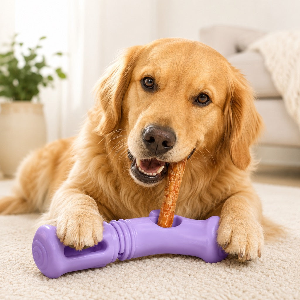 Paws in Awe Dog Chew Stick Holder for Safer Treat Time at Home - Twist-to-Lock Treat Holder Helps Reduce Last-Bite Risk & Keeps Fingers Away image 1