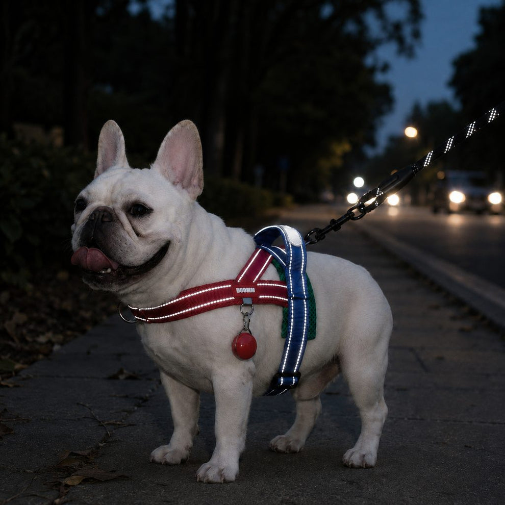 Paws in Awe No-Choke French Bulldog Harness & Leash Set for Daily Walks - Reflective, Easy-Control Fit for Broad-Chest Dogs image 1