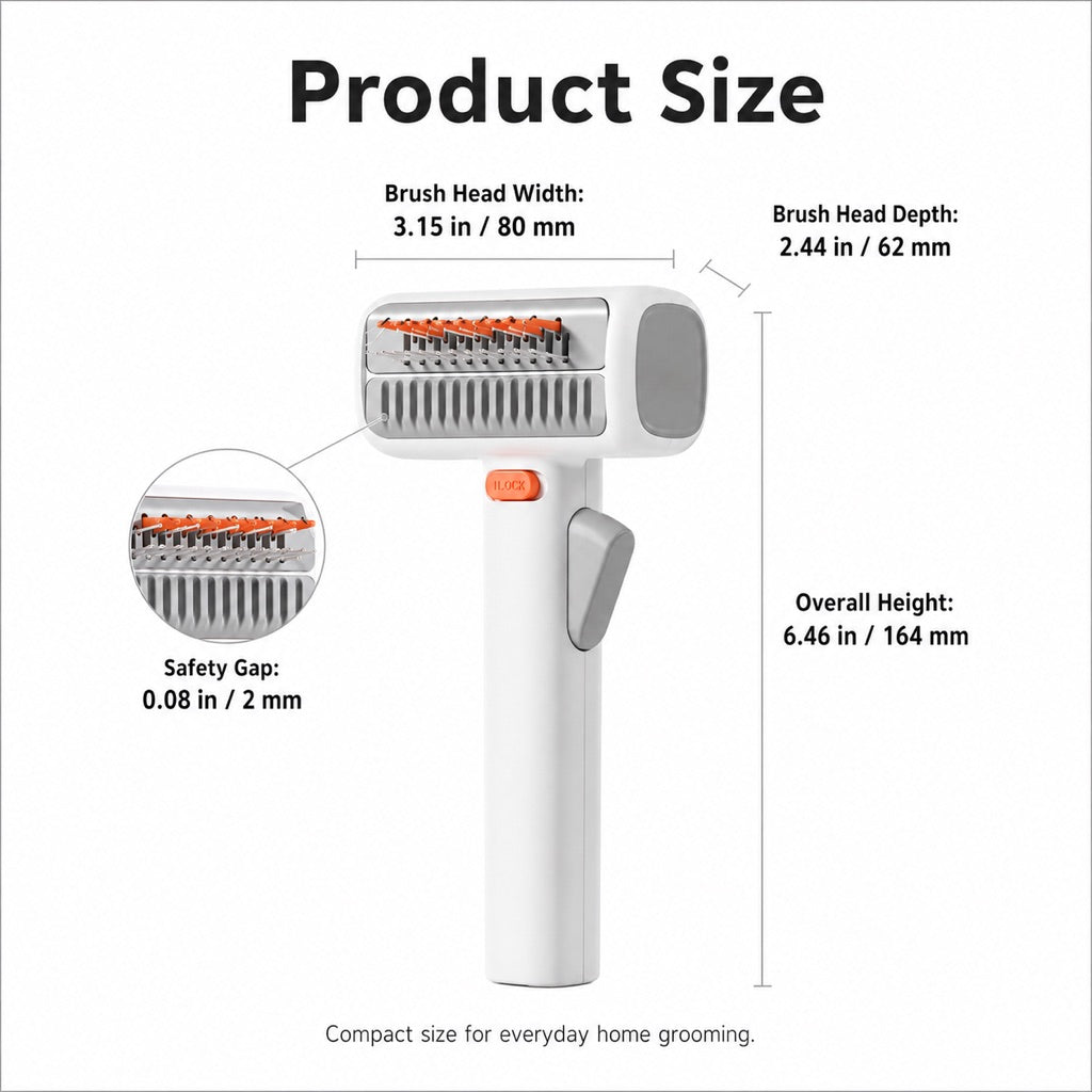 Protective cover pet grooming brush for safe storage