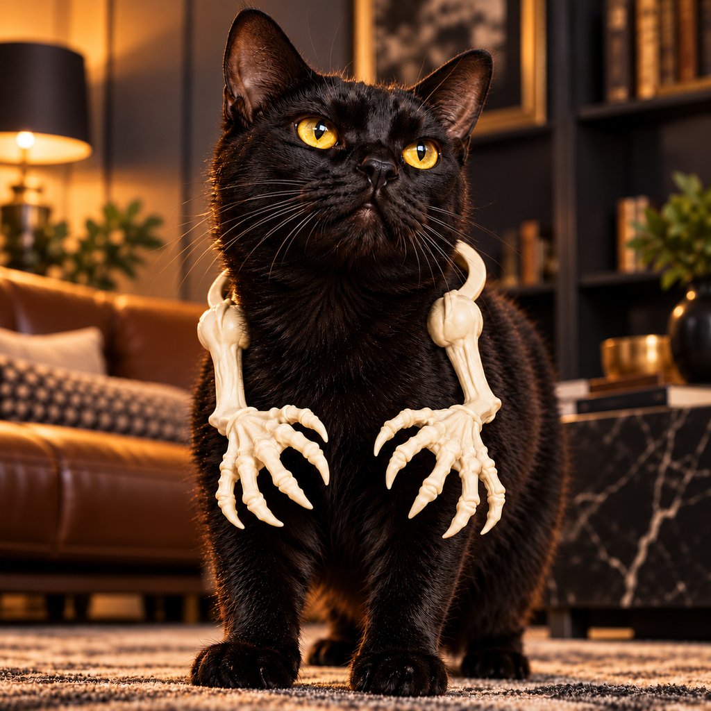 bone color 3D skeleton claw arms pet costume
