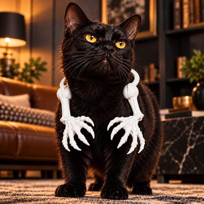 white 3D skeleton claw arms pet costume