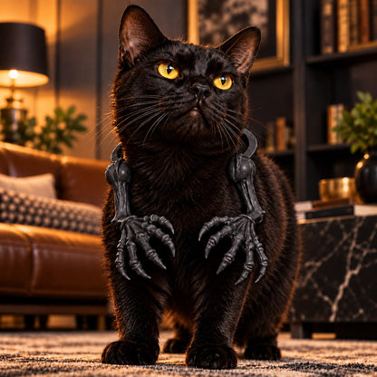 black 3D skeleton claw arms pet costume