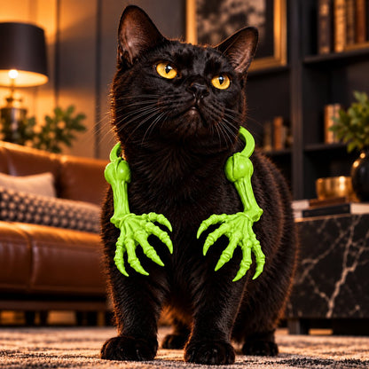 green 3D skeleton claw arms pet costume