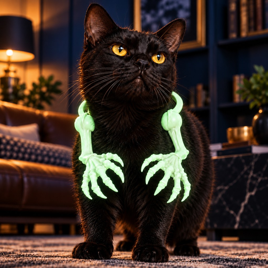 glow in the dark 3D skeleton claw arms pet costume