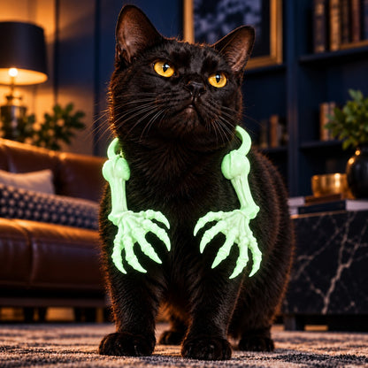 glow in the dark 3D skeleton claw arms pet costume