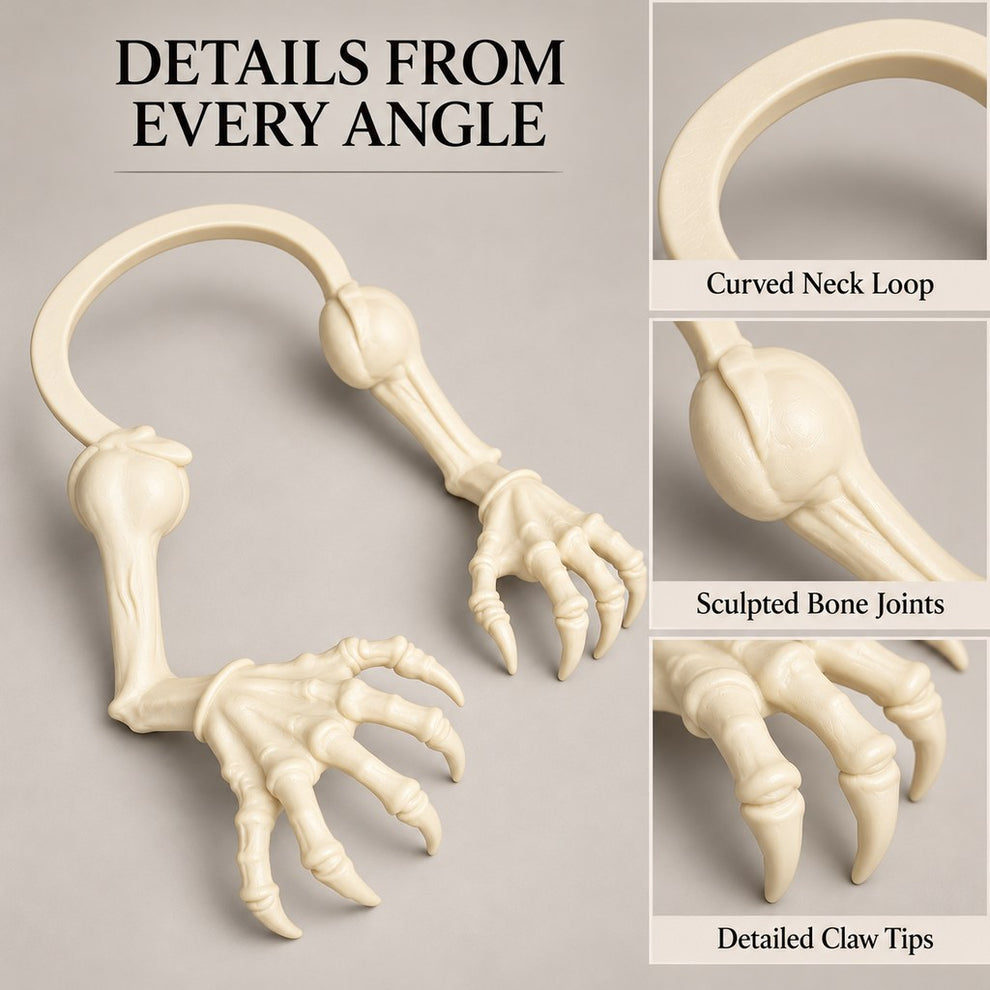 bone color skeleton claw pet costume detail views