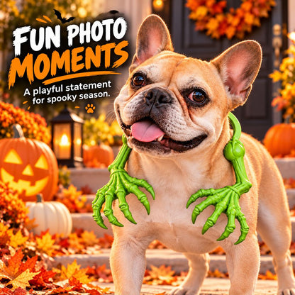 green skeleton claw arms pet costume for fun photos