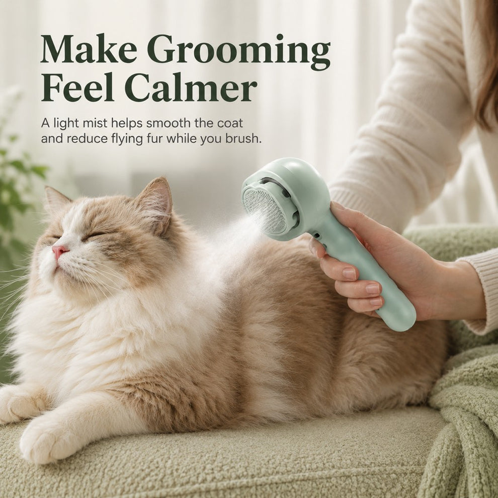 Paws in Awe Pet Spray Grooming Brush for Cats & Dogs - Gentle Mist De-Shedding Comb for Loose Fur, Flying Hair & Daily Coat Care image 9