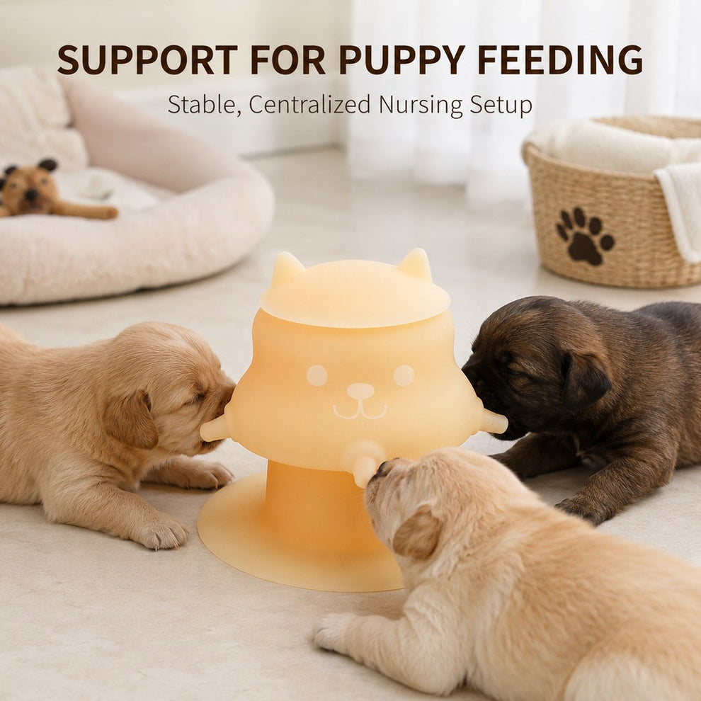 Silicone nursing station for supervised puppy feeding
